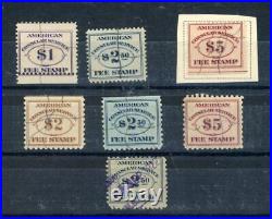 UNITED STATES-Lot of 7 Consular Stamps Scott #RK3-#RK18