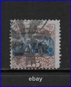 UNITED STATES SCOTT 118 USED FINE 1869 15c BROWN & BLUE ISSUE