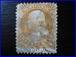 UNITED STATES Sc. #100 scarce used stamp with grill! SCV $950.00