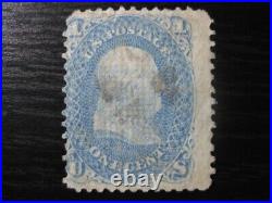 UNITED STATES Sc. #92 scarce used stamp with F grill! SCV $475.00