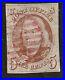 US #1 5c red brown Franklin 1847 used red cancel clear margins clean back $1100
