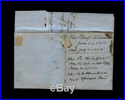 US#1 Montfort, Wisconsin Use 6/25/1851 2pg Reverand Ebenezer Willimas letter