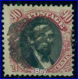 US #122 90¢ carmine & black, used, scarce, Miller cert Scott $1,900.00