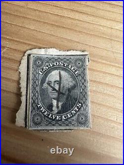US #17 1851 George Washington 12 Cent Imperforate Used
