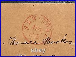 US 1840s Amazing #1 Nice Margins on Cover to Pastor in CT Red CDS NY 7R053