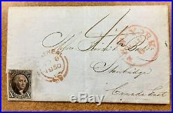 US 1847 # 2 10c Washington on 1850 cover NY to Canada PSE certificate