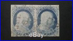 US 1851 SC #9 Magnificent 4 Margin PAIR. Plated 47L1, 48L1 Scarce this nice
