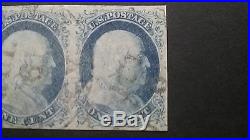US 1851 SC #9 Magnificent 4 Margin PAIR. Plated 47L1, 48L1 Scarce this nice