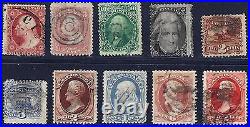 US 1857 1873 COLL OF 10 CLASSICS Sc 26 65 68 73 113 114 146 156 159 178 VERY SOU