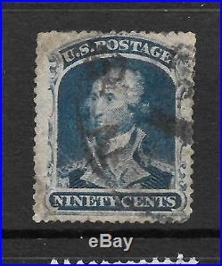 US 1857-61 90c BLUE FU P15 1/2 Sc 39