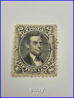 US 1861-66 15 Cent Abraham Lincoln Black Stamp