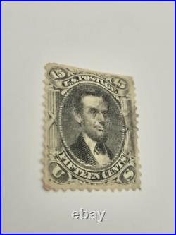 US 1861-66 15 Cent Abraham Lincoln Black Stamp