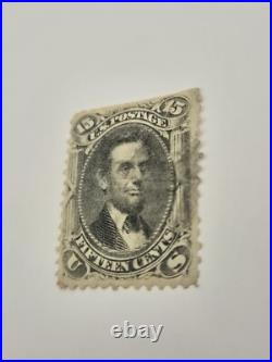 US 1861-66 15 Cent Abraham Lincoln Black Stamp