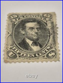 US 1861-66 15 Cent Abraham Lincoln Black Stamp