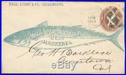 US 1885 Hall, Luhrs & Co. Sacramento Ca. MACKEREL Fish advertising cover