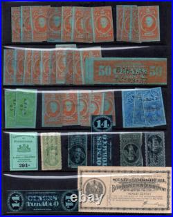 US 1890-1930s COLLECTION OF 91 REVENUES, FEDERAL & STATE INCLUDES ALASKA