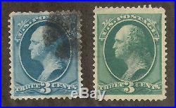 US #194 (1880) 3c XF+ Used SPECIAL PRINTING -Blue Green Rare
