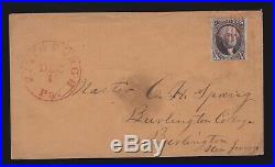 US 2 10c Washington on Cover Tied by Red Grid & Pittsburgh Pa 12/1 CDS SCV$1050