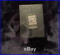 US #219 (1890) 1 cent Benjamin Franklin Stamp Blue Used- Flames, Rare