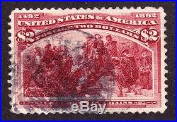 US 242 $2 Columbian Exposition Used XF appr SCV $600