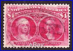 US 244 $4 Columbian Exposition Used VF SCV $1050