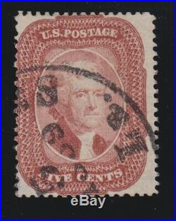 US 27 5c Jefferson Used Brick Red with PF Cert F-VF SCV $1450