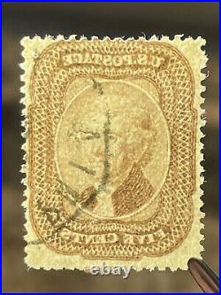 US #29 5c brown 1860 Jefferson Type I, Used/sound-$325 SCV