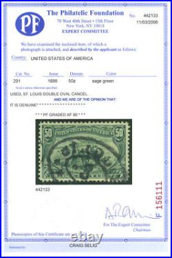 US # 291 50¢ Trans-Mississippi, XF 90 Used, PF graded (2006)