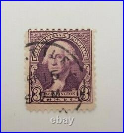 US 3 Cent George Washington Stamp Purple / Violet Vintage Rare