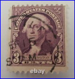 US 3 Cent George Washington Stamp Purple / Violet Vintage Rare