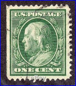 US # 331 (1908) 1c -Grade Gem EFO Scarce withcutting line arrow Only 1/100