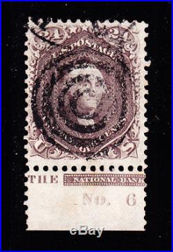 US 70 24c Washington Used Plate Single withPSAG Certificate Scarce and Stunning