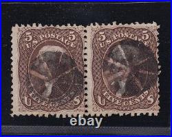 US 76 5c Used Pair Avg-Fine SCV $275 (BB2)