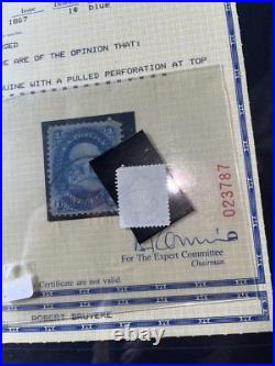 US #86 1c BENNY BOY E GRILL MASS MA CANCEL VF/XF DEEP BLUE 1867 STAMP + PF CERT US #86 1c BENNY BOY E GRILL MASS MA CANCEL VF/XF DEEP BLUE 1867 STAMP + PF CERT