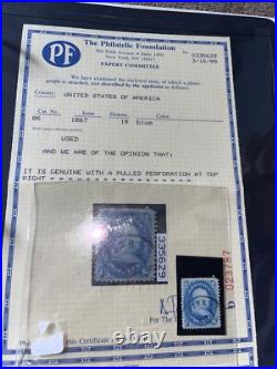 US #86 1c BENNY BOY E GRILL MASS MA CANCEL VF/XF DEEP BLUE 1867 STAMP + PF CERT US #86 1c BENNY BOY E GRILL MASS MA CANCEL VF/XF DEEP BLUE 1867 STAMP + PF CERT