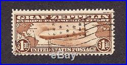 US C14 $1.30 Graf Zeppelin Air Mail Used with Flag Cancel VF SCV $375