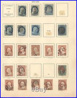 US, Fantastic Old Time USED Stamp Collection hinged on pages