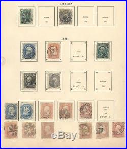 US, Fantastic Old Time USED Stamp Collection hinged on pages