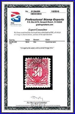 US J58 50c Postage Due Used Perf 10 VF appr with PSE Cert SCV $1600