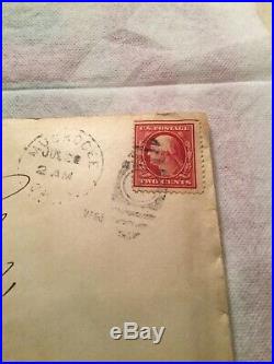 US Postage Stamp & Letter George Washington Two Cent 2¢ Rare Stamp 1910/1911