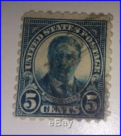 US Postage Stamp Scott's # 557 c, 5 cent Roosevelt used it has 10 perf. (Rare)