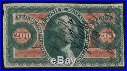 US #R102a $200.00 green & red, Imperforate, used, light creases, PF certificate
