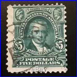 US Regular Issues Scott #313 1903 $5 Marshall Scarce Used $800