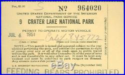 US SCOTT #RVT2 Trailer Permit, Used at CRATER LAKE Park, VERY RARE! Garyposner