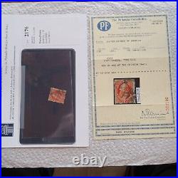 US STAMP #138 Vermilion 7 Cent Used VF with The Philatelic Foundation Cert