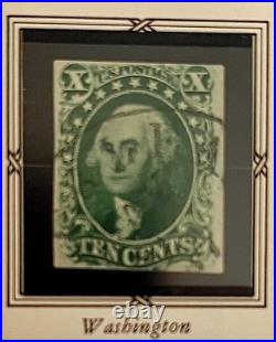 US STAMPS #15 10c WASHINGTON USED 1855 cv $200 (nice center)