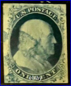 US STAMPS #7 1c FRANKLIN 1851 USED cv $300 xf
