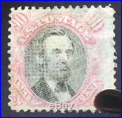 US Sc# 122 USED SCARCE 90c LINCOLN PICTORIAL FROM 1869 SERIES CV$ 1,700.00