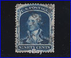US Sc 39 used. 1860 90c blue George Washington, PF Cert. RARE