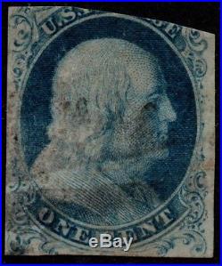 $US Sc#6 type 1a used, average, rare stamp, Doporto Cert, Cv. $10,000